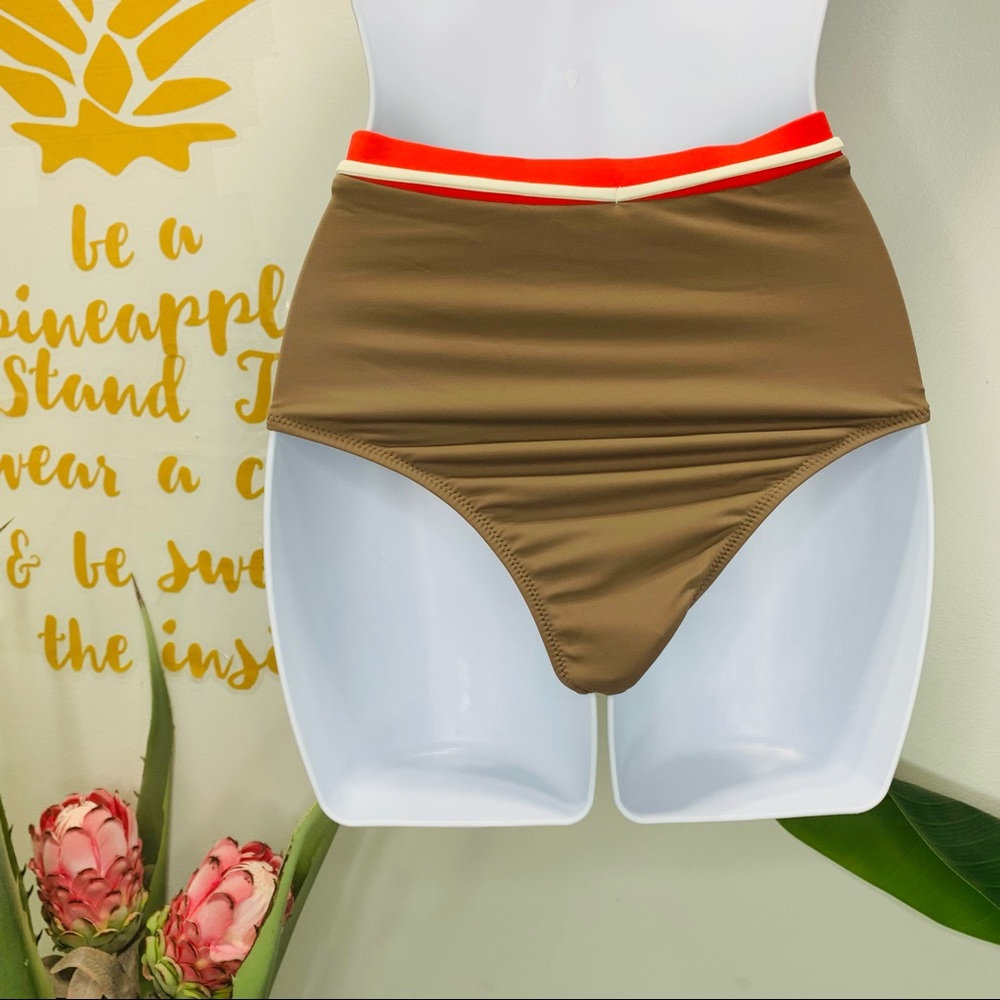 SOLID & STRIPED The Cora High Waist Bikini Bottom Brown Coral Swimsuit X… - Picture 6 of 11